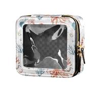 linqin Art Big Octopuses - Mini trousse in pelle trasparente per articoli da toeletta e smalti per unghie, Grandi polpi d'arte, 1 size