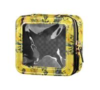 linqin Beauty case da viaggio con sirene, impermeabile, trasparente, piccola, per cosmetici, da viaggio, Sirene Giallo, 1 size