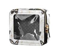 linqin Beauty case estetico bianco trasparente con farfalla per borsa da toilette con cerniera piccola borsa cosmetica per donna, Farfalla Estetica Bianca, 1 size