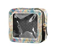 linqin Beauty case trasparente da donna, con coccinelle rosa scuro, impermeabile, da viaggio, per la cura della pelle, da donna, colore rosa scuro, taglia unica, Rosa Scuro Lady Bugs, 1 size