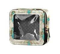 linqin Blue Cicada - Mini trousse da viaggio trasparente per articoli da toeletta e cosmetici, organizer per volare, blu cicala, 1 taglia, Cicala Blu, 1 size