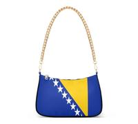linqin Borsa a tracolla a catena da donna con tasca per la privacy con cerniera | Bandiera della Bosnia ed Erzegovina, resistente agli strappi, design semplice e alla moda, passeggiata nel fine settimana