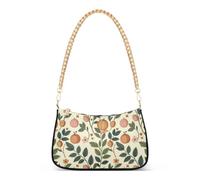 linqin Borsa a tracolla con catena da donna con tasche interne multiple | Vintage Citrus Melograno, catena in lega, linee lisce minimaliste, tutte le stagioni