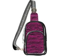 linqin Borsa a tracolla da donna con scomparto principale | Tessuto in poliestere, rispetta le regole di sicurezza, leggero e portatile, strisce brillanti magenta