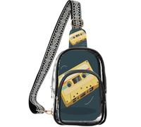 linqin Borsa a tracolla per eventi con tasca frontale con cerniera | 7,1 × 4 × 10,2 pollici, soddisfa le regole di sicurezza, compatto ed elegante, cassetta cininta