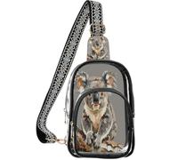 linqin Borsa a tracolla per eventi con tasca posteriore nascosta | Cinghia in tessuto di cotone, per tutte le stagioni, nessun dolore alle spalle, koala grigio