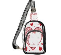 linqin Borsa a tracolla trasparente da donna con tasche multiple | 7,1 × 4 × 10,2 pollici, approvato, compatto ed elegante, noi eschimese cane