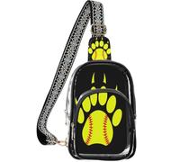 linqin Borsa a tracolla trasparente per eventi con tasche multiple | Dimensioni 17,1 x 10,2 x 25,7 cm, rispetta le regole di sicurezza, compatto ed elegante, zampa di cane