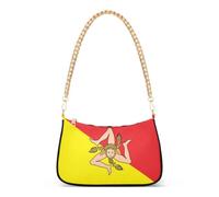 linqin Borsa da donna con grande capacità | Bandiera della Sicilia, facile da pulire, linee morbide minimaliste, viaggi nel fine settimana