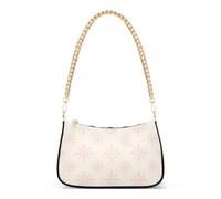linqin Borsa da donna con tasca per la privacy con cerniera | Damasco vintage dai toni morbidi, resistente agli strappi, linee lisce minimaliste, abbigliamento casual quotidiano