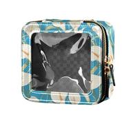 linqin Borsa da viaggio impermeabile da viaggio con gigli bianchi blu scuro trasparente piccola borsa per cosmetici da viaggio, Gigli Bianchi Blu Scuro, 1 size