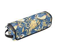 linqin Borsa da viaggio per strumenti per capelli caldi con uccelli del nord oro e argento con tappetino resistente al calore strumenti di riscaldamento borsa organizer per ferro arricciacapelli