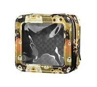 linqin Borsa da viaggio trasparente impermeabile con faccine di orso gigante, per articoli da toeletta, mini contenitori per il trucco da donna, facce di orso gigante, 1 taglia, Volti di Orso Gigante