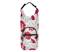 linqin Borsa per il trasporto di bottiglie d'acqua con garofano rosso, per escursionismo, adatta per bottiglie da 60/60/71/1134 ml