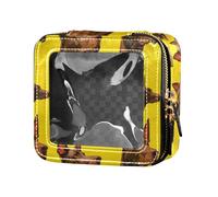 linqin Borsa per il trucco con cani marroni gialli trasparenti per borsa da viaggio impermeabile da viaggio mini contenitori per il trucco da viaggio, cani marroni gialli, 1 taglia, Cani Marroni