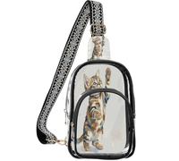 linqin Borsa trasparente per partecipanti ai concerti con tasche multiple | Hardware della chiusura lampo in metallo, Soddisfare le regole di sicurezza, Cerniere in metallo liscio