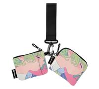 linqin Calma Teen Boys Rosa Chiaro Donne Portamonete Portamonete Porta Carte Sottile Portatile Porta Biglietti da Visita con Tasca con Cerniera per Uomini Donne 2 Pz, Calmo Teen Ragazzi Lightpink, 1