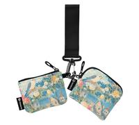 linqin Carino Budgerigar Birds porta carte da donna porta cambiamento mini moda portamonete portafoglio con cerniera tasca portamonete per signore ragazze 2 confezioni, Simpatici uccelli pappagallini