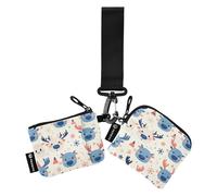 linqin Carino Deer Face Custodie per carte da donna porta carte porta cambiamento minimalista con cerniera portafoglio con portachiavi per uomo donna 2 pezzi, Carino Deer Face, 1 size