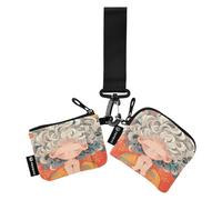 linqin Carino Man Arancione Rosso Donne Portamonete Portamonete Custodie per Carte Piccoli Portatili Porta Carta di Identità Protettiva con Tasca con Cerniera per Donne Uomini 2, Uomo Carino Arancione