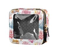 linqin Chic Colorful Corals Clear Makeup Bag Piccole Borse da Viaggio per Articoli da toeletta Mini Contenitori di Trucco per le Donne, Coralli colorati chic, 1 size