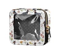 linqin Chic Cool Dogs Clear Makeup Bag Piccola borsa da toilette con cerniera organizer per trucco per le donne, Chic Cool Dogs, 1 size