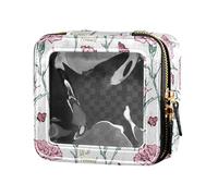 linqin Chic Peach Garofani Clear Make Up Bag Borse da viaggio per articoli da toeletta piccola borsa cosmetica per borsa per volare, Chic Garofani Pesca, 1 size