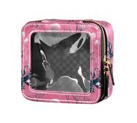 linqin Coralli Hot Peach Clear Makeup Bag Piccole Borse da Viaggio per Articoli da toeletta Borse Cosmetici per Viaggio, Pesca Calda Coralli, 1 size