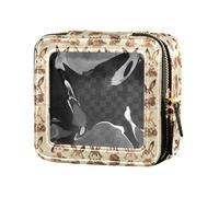 linqin Cute Bunnys Cute Makeup Case Bag Clear Leather Toiletry Bag Cosmetic Organizer Case for Flying, Cute Bunnys, 1 formato, Coniglietti carini, 1 size