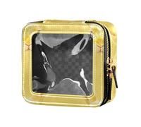 linqin Cute Bunnys Faces Light Yellow Clear Makeup Bag Small Toiletry Bags Skin Care Bag per volare, Cute Bunnys Faces Giallo Chiaro, 1 size