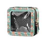 linqin Cute Cartoon Foxes Clear Small Makeup Bag Borse da viaggio per articoli da toeletta Borsa per la cura della pelle per il viaggio, Carino Cartoon Volpi, 1 size