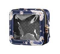 linqin Cute Pet Ducks Navy Blue Clear Mini Makeup Bag Impermeabile Viaggio Toiletry Bag Cosmetic Bag con Cerniera per Viaggio, Carino Pet anatre Blu Navy, 1 size