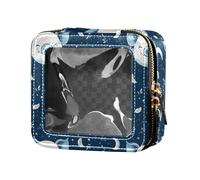 linqin Cute Pig Faces Dark Clear Makeup Bag Piccolo Viaggio Toiletry Bag Nail Polish Organizer Bag per Volare