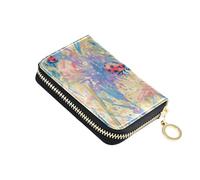 linqin Deep Blush Lady Bugs Mini piccolo portafoglio da donna chiusura con cerniera in pelle morbida 2 tasche portamonete on-the-go