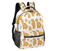 linqin Dino Cookie Print Multi Pocket Bookbag S, Stampa biscotti Dino, Medium, Zaino