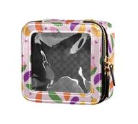 linqin Divertente borsa per il trucco con frutta Pepino Blush trasparente piccola borsa da toilette con cerniera organizer per trucco per volare, Pepino Frutta Blush, 1 size