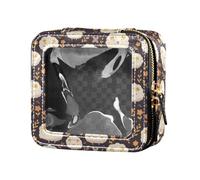 linqin Dreamy Sheep Flowers - Trousse da viaggio trasparente per trucchi, per la cura della pelle, per volare e fiori di pecora sognanti, taglia unica, Fiori di pecora sognante, 1 size