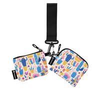 linqin Exotic Cactus - Portafoglio doppio da donna, sottile, piatto, per carte di credito, portamonete con cerniera, per donne e uomini, confezione da 2, Cactus esotico, 1 size