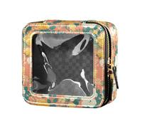 linqin Fiori gialli e bianchi trasparenti per trucco Organizer Bag Borse da viaggio per articoli da toeletta Mini contenitori per trucco per volare, Fiore giallo e bianchi, 1 size