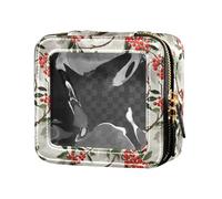 linqin Fresh Rowanberry - Mini borsa trasparente da viaggio per articoli da toeletta e cosmetici, organizer da donna, Frutta fresca di sorbo, 1 size