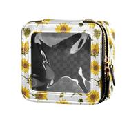 linqin Giallo Girasoli Trasparente Mini Sacchetto di Trucco Borse Da Viaggio per Articoli da toeletta Portatile Make Up Organizer per Volare, Girasoli gialli, 1 size