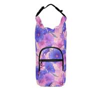 linqin Grande portabottiglie viola floreale per passeggiate funzionale borsa per il trasporto di bottiglie d'acqua porta bottiglia d'acqua cintura per bottiglie da 50/61/91/1134 ml