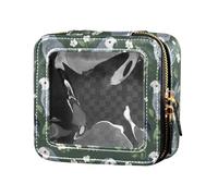 linqin Graziosa borsa organizer da viaggio con pappagalli grigi verde salvia trasparente per cosmetici da viaggio, Pappagalli Verde Salvia, 1 size