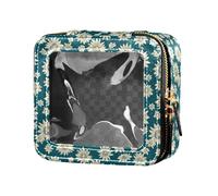linqin Graziosi girasoli trasparenti piccola borsa per il trucco borse da viaggio per articoli da toeletta borsa organizer per smalto per unghie per viaggiare, Girasoli carini, 1 size