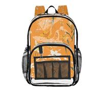 linqin Libro trasparente bianco arancione dei bambini di giglio trasparente per gli adolescenti vedere attraverso il PVC, arancione giglio bianco, 1 dimensione, Arancione Bianco Giglio, 1 size