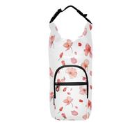 linqin Little Pink Flowers - Zaino a tracolla con porta bottiglia d'acqua, borsa termica regolabile per bottiglie d'acqua, supporto per bottiglie d'acqua a corpo incrociato, adatto per bottiglie da