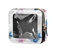 linqin Magic Dahlia Flowers Clear Small Makeup Bag per borsa da viaggio borsa da toilette borsa per la cura della pelle per volare, Fiori Dalia Magica, 1 size