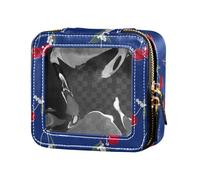 linqin Mini borsa trasparente per trucco con frutta fresca e ciliegia, organizer portatile per trucco, Frutta Ciliegi, 1 size