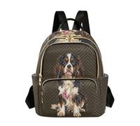 linqin Mini borsa zaino con cerniera liscia, Cucciolo King Spaniel, Medium, Zaino alla moda