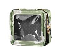 linqin Nature Gladiolus Green Mini Clear Makeup Bag Clear Borse da viaggio per articoli da toeletta Borse organizer in pelle per le donne, Natura Verde Gladiolo, 1 size